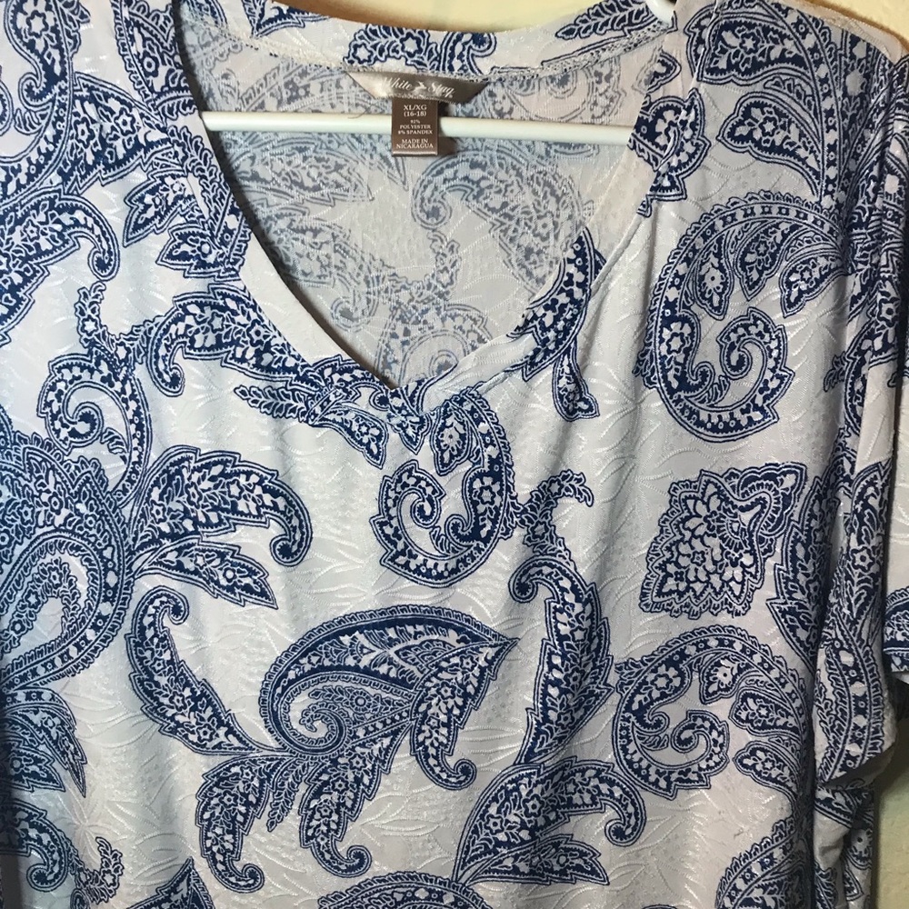 White Stag White and Blue Paisley T-Shirt
